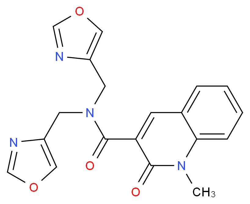 1-methyl-N,N-bis(1,3-oxazol-4-ylmethyl)-2-oxo-1,2-dihydroquinoline-3-carboxamide_Molecular_structure_CAS_)