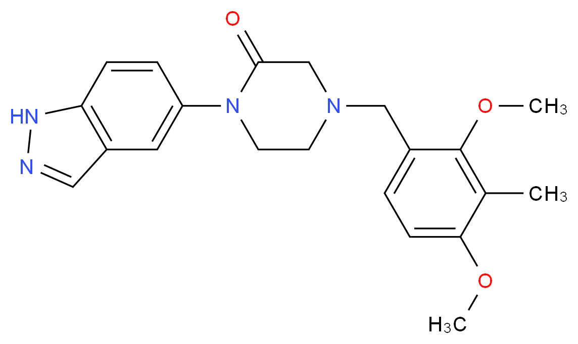 4-(2,4-dimethoxy-3-methylbenzyl)-1-(1H-indazol-5-yl)-2-piperazinone_Molecular_structure_CAS_)
