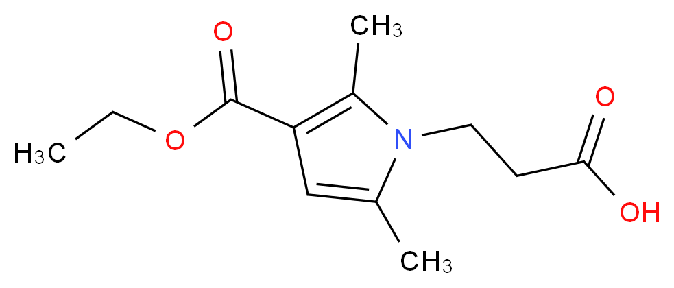 3-[3-(Ethoxycarbonyl)-2,5-dimethyl-1H-pyrrol-1-yl] propanoic acid_Molecular_structure_CAS_)