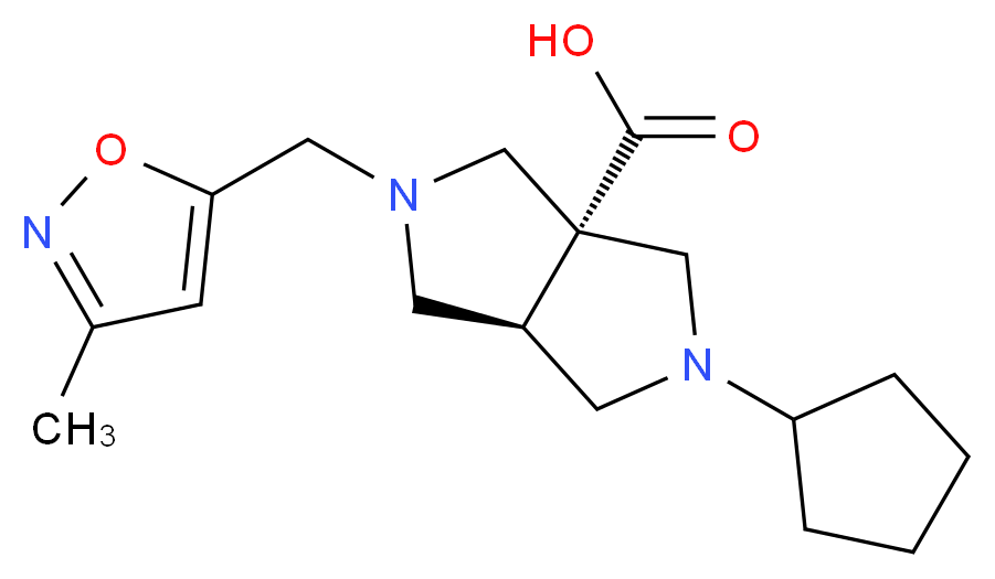 (3aR*,6aR*)-2-cyclopentyl-5-[(3-methylisoxazol-5-yl)methyl]hexahydropyrrolo[3,4-c]pyrrole-3a(1H)-carboxylic acid_Molecular_structure_CAS_)