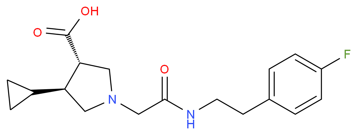 (3S*,4S*)-4-cyclopropyl-1-(2-{[2-(4-fluorophenyl)ethyl]amino}-2-oxoethyl)-3-pyrrolidinecarboxylic acid_Molecular_structure_CAS_)