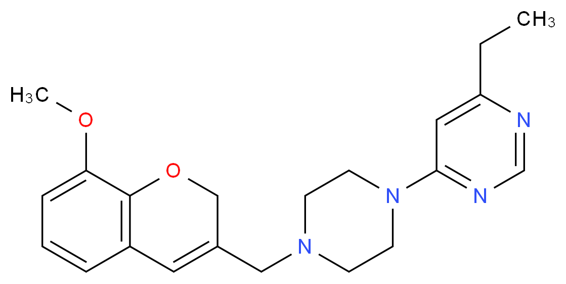 4-ethyl-6-{4-[(8-methoxy-2H-chromen-3-yl)methyl]piperazin-1-yl}pyrimidine_Molecular_structure_CAS_)