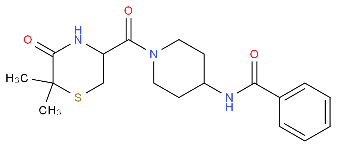 N-{1-[(6,6-dimethyl-5-oxothiomorpholin-3-yl)carbonyl]piperidin-4-yl}benzamide_Molecular_structure_CAS_)