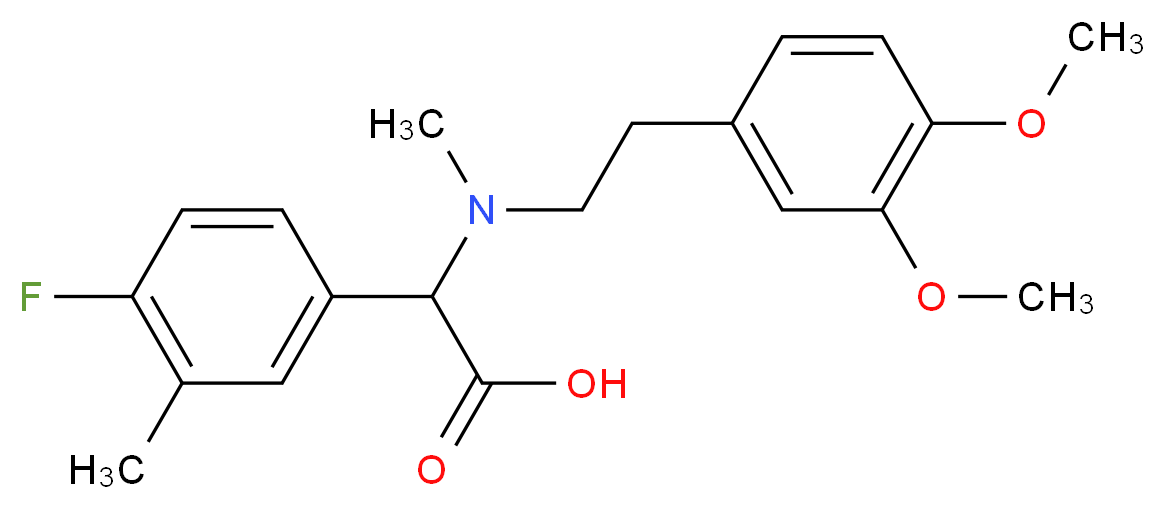 [[2-(3,4-dimethoxyphenyl)ethyl](methyl)amino](4-fluoro-3-methylphenyl)acetic acid_Molecular_structure_CAS_)