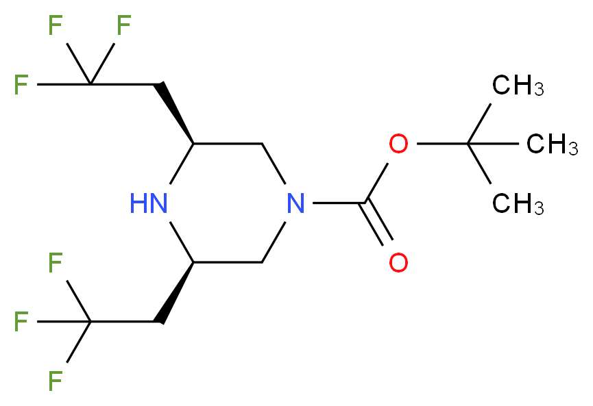 (3S,5R)-3,5-BIS-(2,2,2-TRIFLUORO-ETHYL)-PIPERAZINE-1-CARBOXYLIC ACID TERT-BUTYL ESTER_Molecular_structure_CAS_)