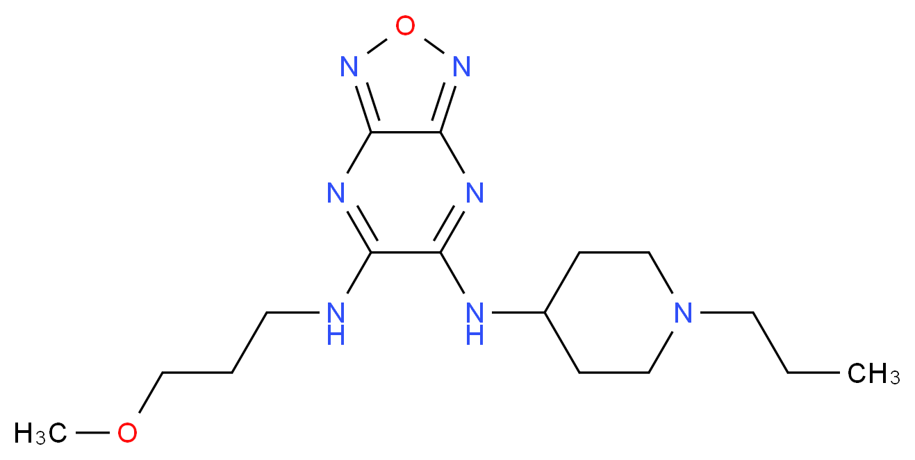 N-(3-methoxypropyl)-N'-(1-propyl-4-piperidinyl)[1,2,5]oxadiazolo[3,4-b]pyrazine-5,6-diamine_Molecular_structure_CAS_)