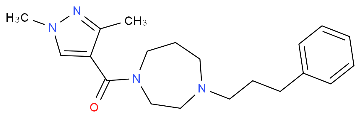 1-[(1,3-dimethyl-1H-pyrazol-4-yl)carbonyl]-4-(3-phenylpropyl)-1,4-diazepane_Molecular_structure_CAS_)