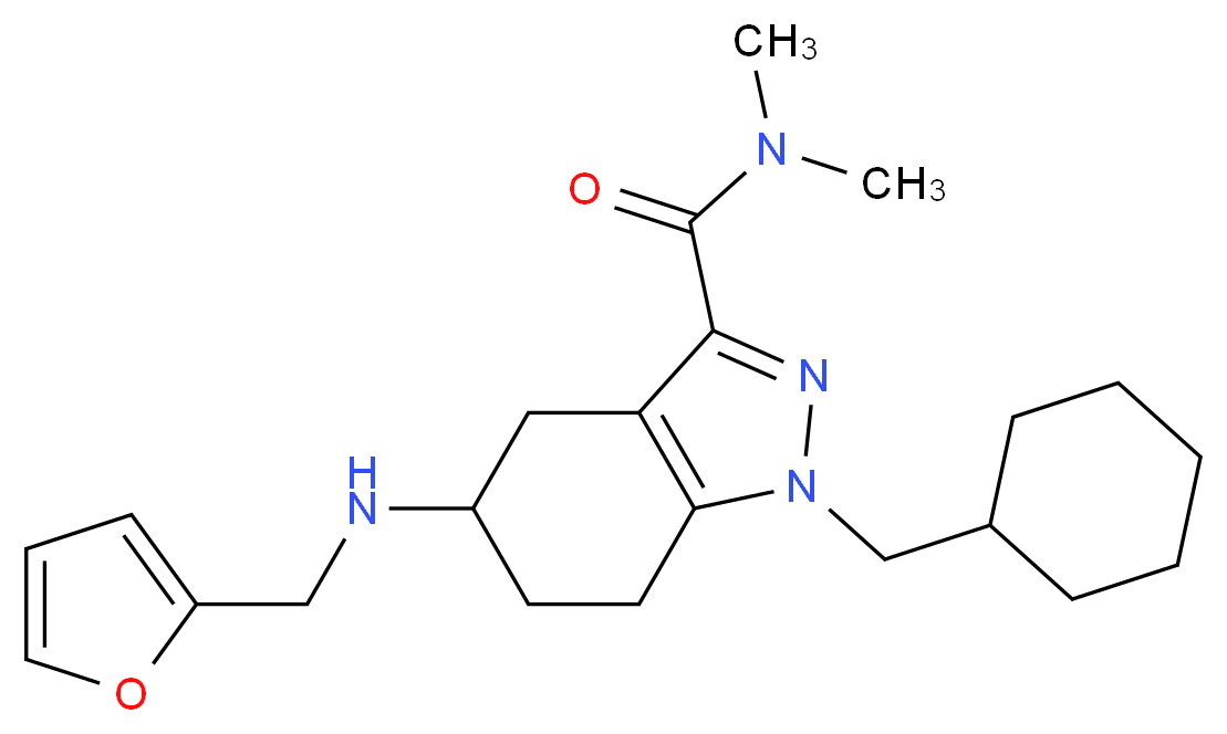 1-(cyclohexylmethyl)-5-[(2-furylmethyl)amino]-N,N-dimethyl-4,5,6,7-tetrahydro-1H-indazole-3-carboxamide_Molecular_structure_CAS_)