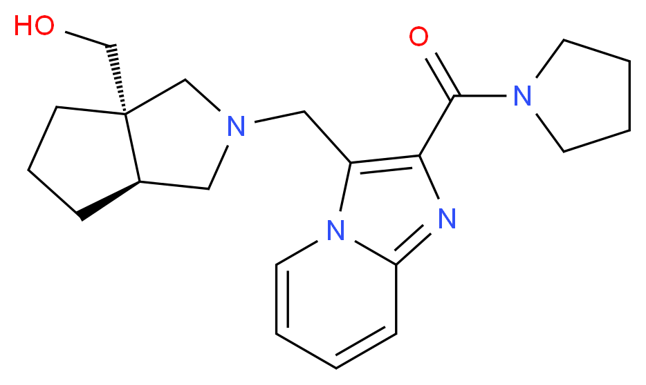 [(3aS*,6aS*)-2-{[2-(pyrrolidin-1-ylcarbonyl)imidazo[1,2-a]pyridin-3-yl]methyl}hexahydrocyclopenta[c]pyrrol-3a(1H)-yl]methanol_Molecular_structure_CAS_)