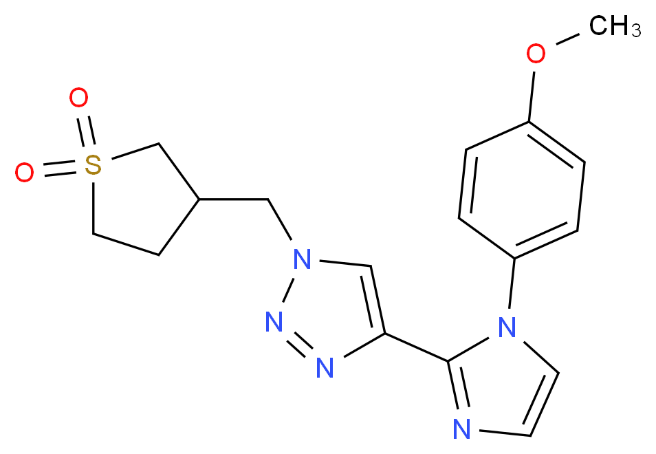 1-[(1,1-dioxidotetrahydro-3-thienyl)methyl]-4-[1-(4-methoxyphenyl)-1H-imidazol-2-yl]-1H-1,2,3-triazole_Molecular_structure_CAS_)
