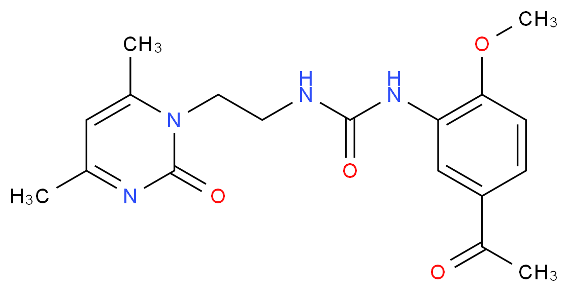 N-(5-acetyl-2-methoxyphenyl)-N'-[2-(4,6-dimethyl-2-oxopyrimidin-1(2H)-yl)ethyl]urea_Molecular_structure_CAS_)