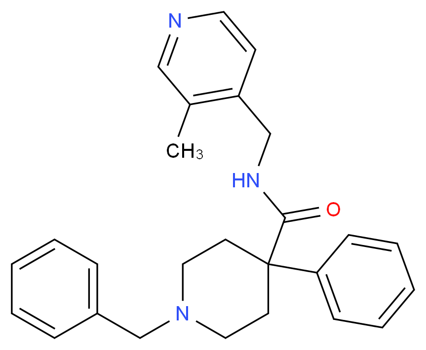 1-benzyl-N-[(3-methyl-4-pyridinyl)methyl]-4-phenyl-4-piperidinecarboxamide_Molecular_structure_CAS_)