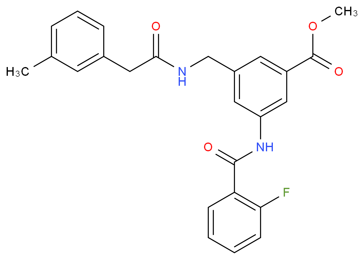 methyl 3-[(2-fluorobenzoyl)amino]-5-({[(3-methylphenyl)acetyl]amino}methyl)benzoate_Molecular_structure_CAS_)