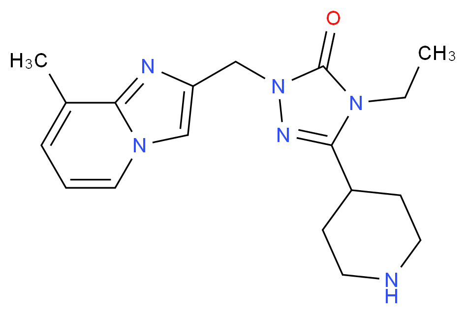 4-ethyl-2-[(8-methylimidazo[1,2-a]pyridin-2-yl)methyl]-5-piperidin-4-yl-2,4-dihydro-3H-1,2,4-triazol-3-one_Molecular_structure_CAS_)
