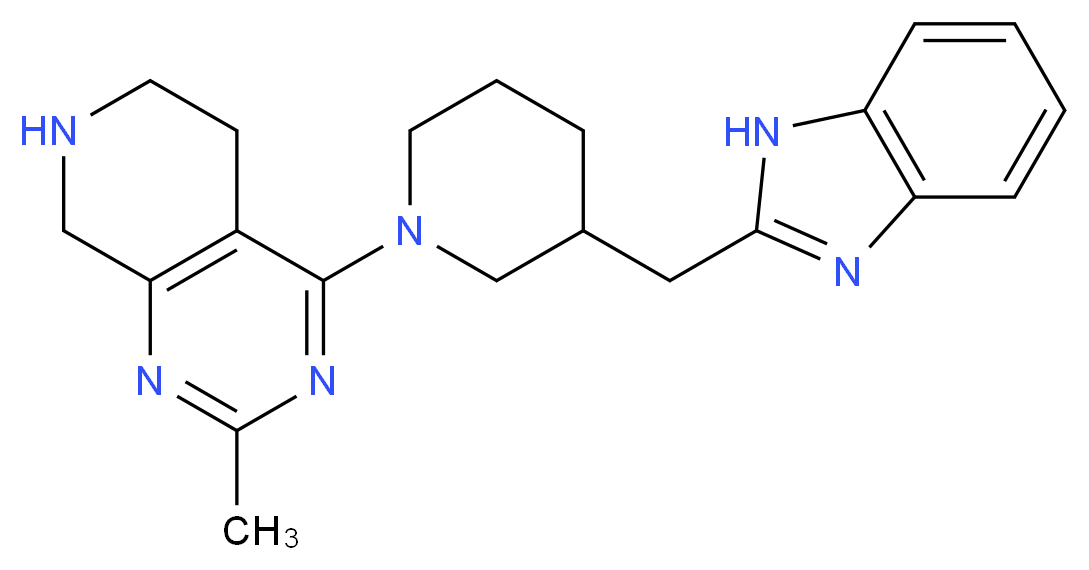 4-[3-(1H-benzimidazol-2-ylmethyl)piperidin-1-yl]-2-methyl-5,6,7,8-tetrahydropyrido[3,4-d]pyrimidine_Molecular_structure_CAS_)