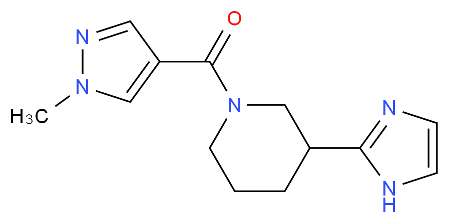 3-(1H-imidazol-2-yl)-1-[(1-methyl-1H-pyrazol-4-yl)carbonyl]piperidine_Molecular_structure_CAS_)