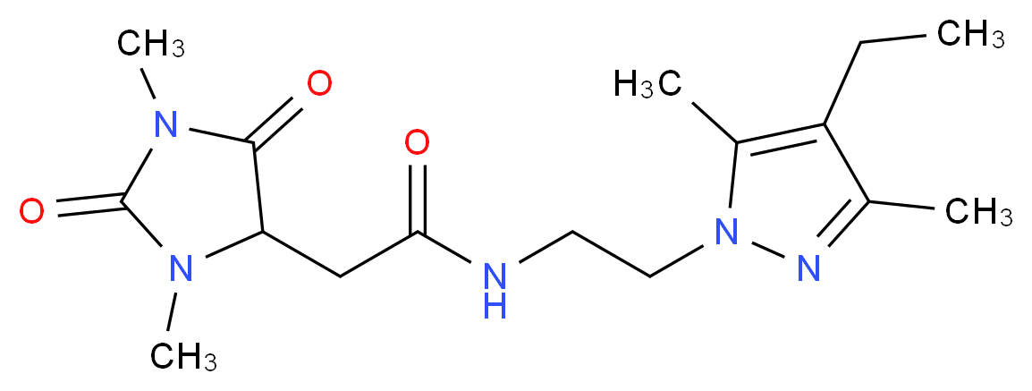 2-(1,3-dimethyl-2,5-dioxo-4-imidazolidinyl)-N-[2-(4-ethyl-3,5-dimethyl-1H-pyrazol-1-yl)ethyl]acetamide_Molecular_structure_CAS_)