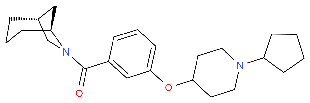 (1R*,5S*)-6-{3-[(1-cyclopentyl-4-piperidinyl)oxy]benzoyl}-6-azabicyclo[3.2.1]octane_Molecular_structure_CAS_)