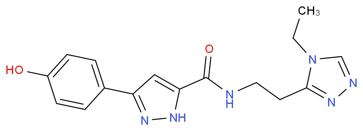 N-[2-(4-ethyl-4H-1,2,4-triazol-3-yl)ethyl]-3-(4-hydroxyphenyl)-1H-pyrazole-5-carboxamide_Molecular_structure_CAS_)