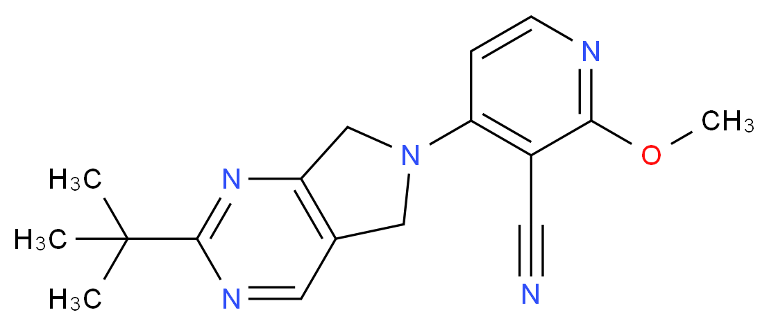 4-(2-tert-butyl-5,7-dihydro-6H-pyrrolo[3,4-d]pyrimidin-6-yl)-2-methoxynicotinonitrile_Molecular_structure_CAS_)