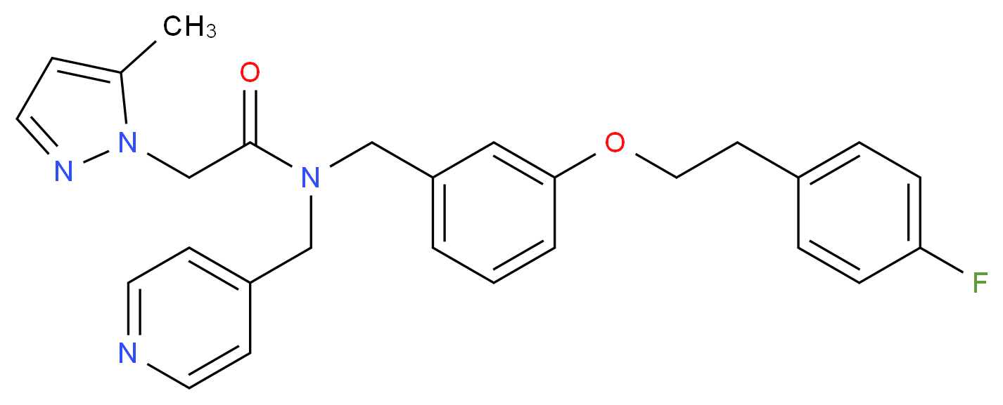 N-{3-[2-(4-fluorophenyl)ethoxy]benzyl}-2-(5-methyl-1H-pyrazol-1-yl)-N-(4-pyridinylmethyl)acetamide_Molecular_structure_CAS_)
