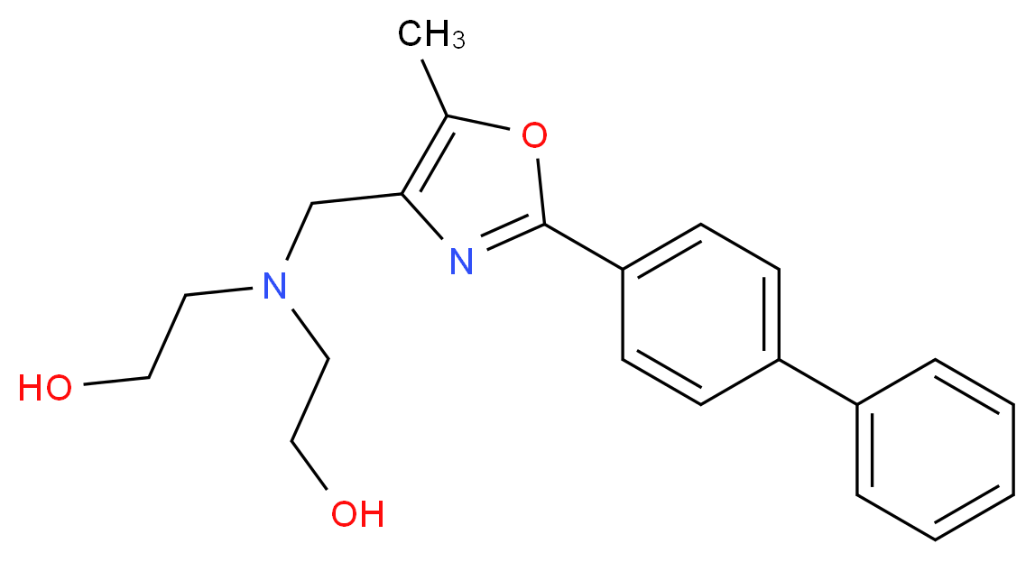 2,2'-({[2-(4-biphenylyl)-5-methyl-1,3-oxazol-4-yl]methyl}imino)diethanol_Molecular_structure_CAS_)