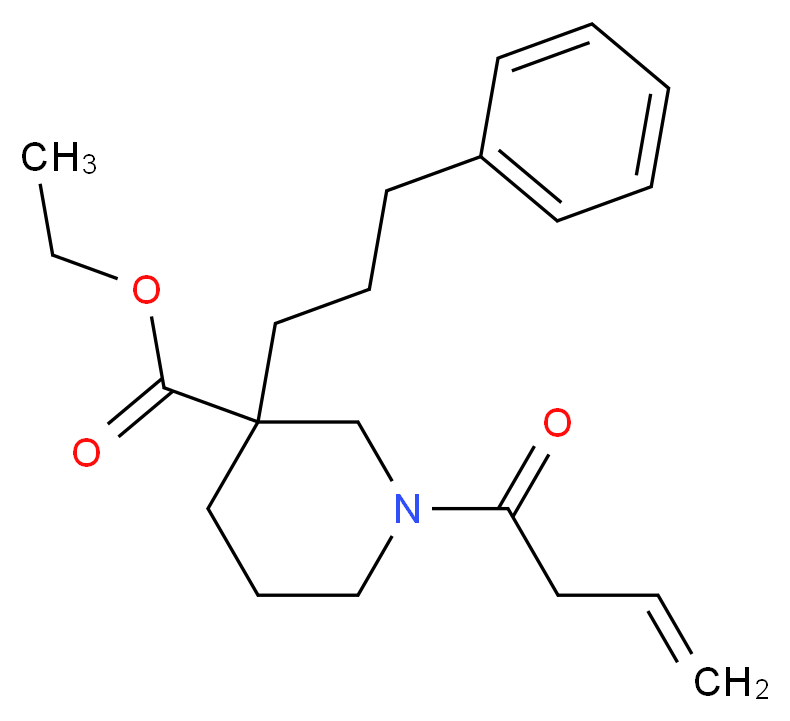 ethyl 1-(3-butenoyl)-3-(3-phenylpropyl)-3-piperidinecarboxylate_Molecular_structure_CAS_)