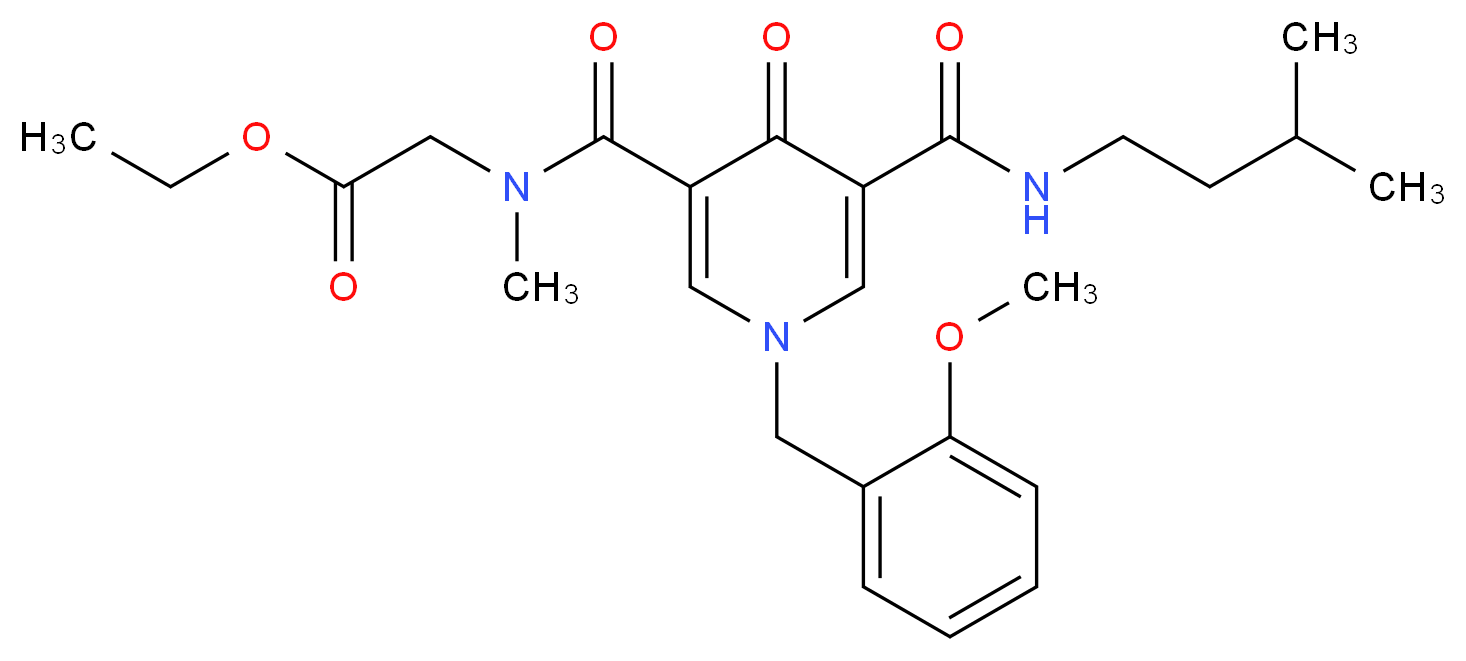 ethyl N-[(1-(2-methoxybenzyl)-5-{[(3-methylbutyl)amino]carbonyl}-4-oxo-1,4-dihydro-3-pyridinyl)carbonyl]-N-methylglycinate_Molecular_structure_CAS_)