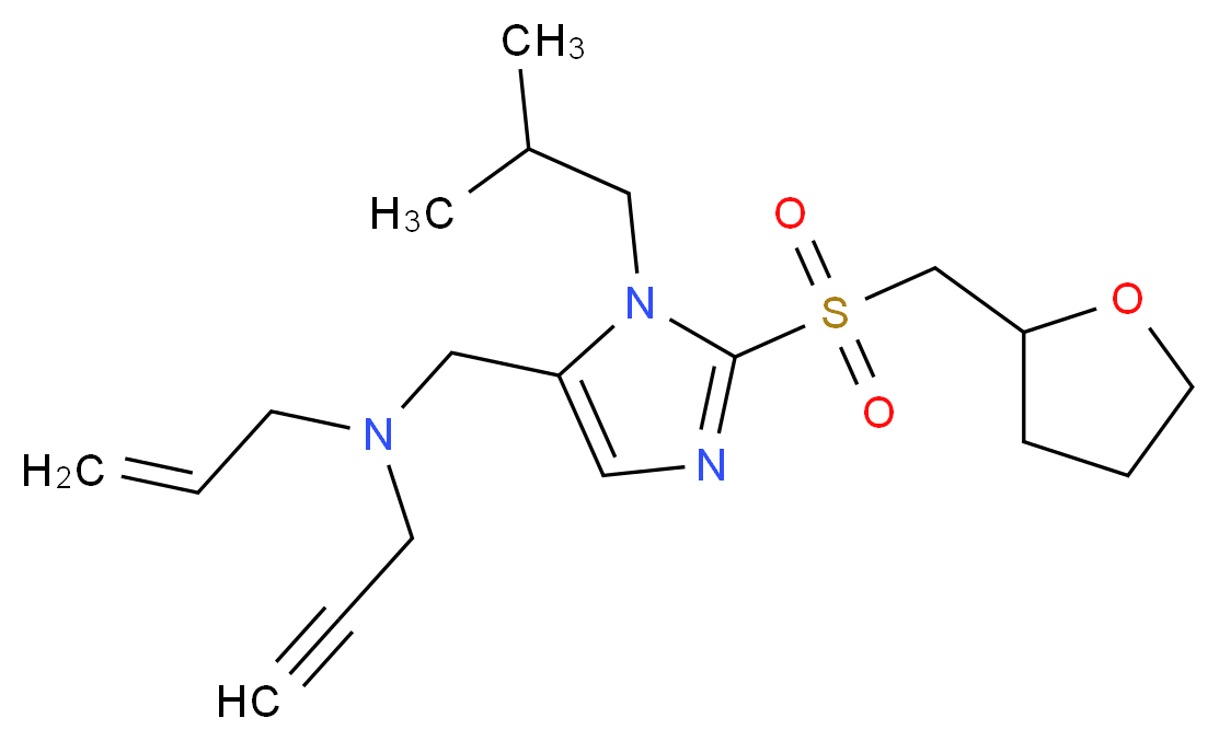 N-({1-isobutyl-2-[(tetrahydro-2-furanylmethyl)sulfonyl]-1H-imidazol-5-yl}methyl)-N-2-propyn-1-yl-2-propen-1-amine_Molecular_structure_CAS_)