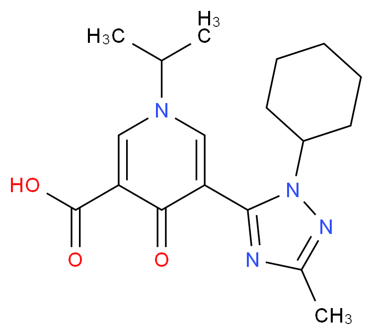 5-(1-cyclohexyl-3-methyl-1H-1,2,4-triazol-5-yl)-1-isopropyl-4-oxo-1,4-dihydropyridine-3-carboxylic acid_Molecular_structure_CAS_)