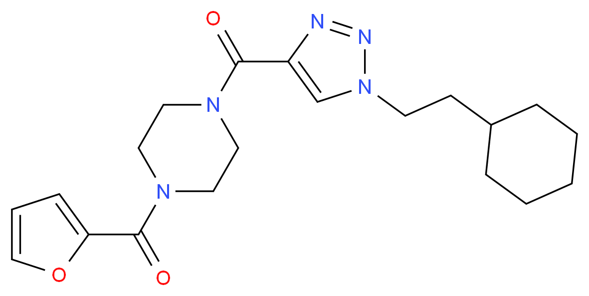 1-{[1-(2-cyclohexylethyl)-1H-1,2,3-triazol-4-yl]carbonyl}-4-(2-furoyl)piperazine_Molecular_structure_CAS_)
