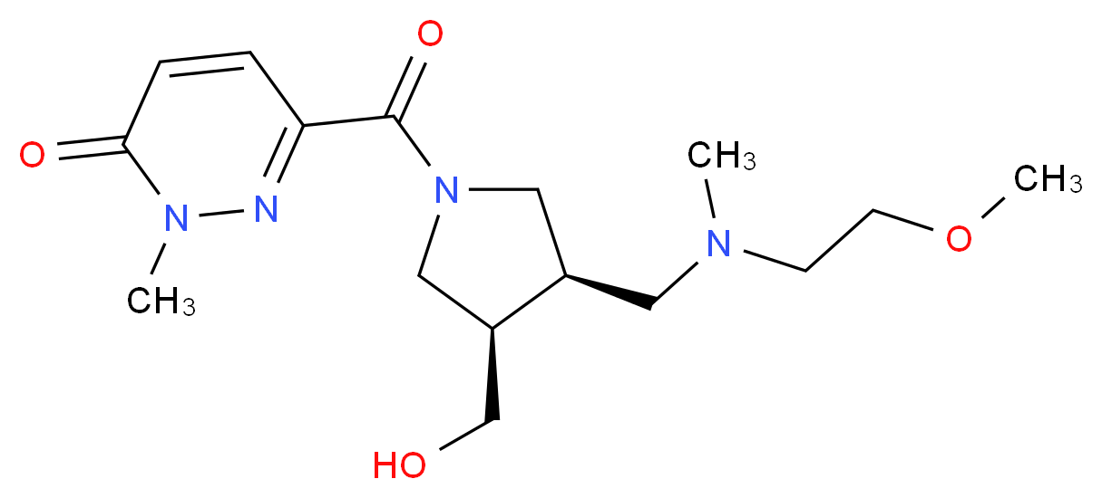 6-[((3R*,4R*)-3-(hydroxymethyl)-4-{[(2-methoxyethyl)(methyl)amino]methyl}-1-pyrrolidinyl)carbonyl]-2-methyl-3(2H)-pyridazinone_Molecular_structure_CAS_)