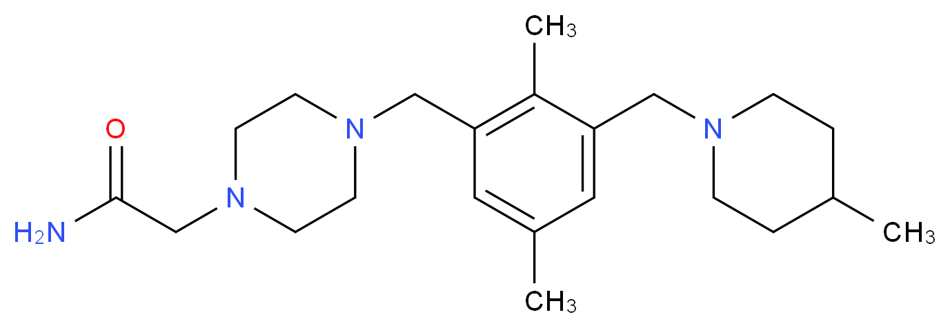 2-(4-{2,5-dimethyl-3-[(4-methylpiperidin-1-yl)methyl]benzyl}piperazin-1-yl)acetamide_Molecular_structure_CAS_)