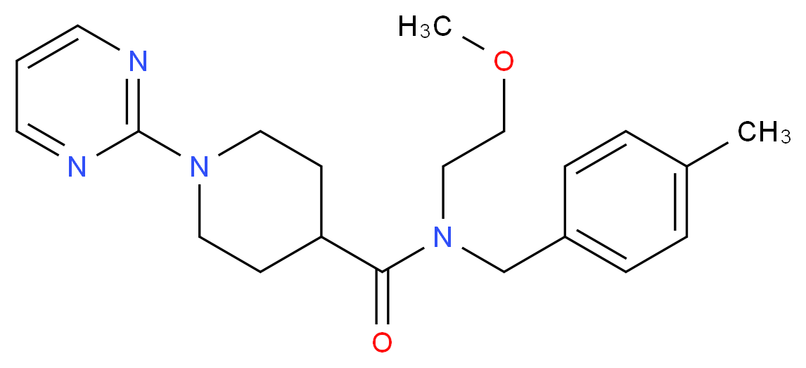 N-(2-methoxyethyl)-N-(4-methylbenzyl)-1-pyrimidin-2-ylpiperidine-4-carboxamide_Molecular_structure_CAS_)