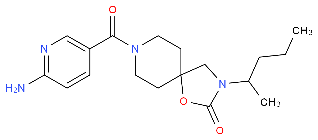 8-[(6-aminopyridin-3-yl)carbonyl]-3-(1-methylbutyl)-1-oxa-3,8-diazaspiro[4.5]decan-2-one_Molecular_structure_CAS_)