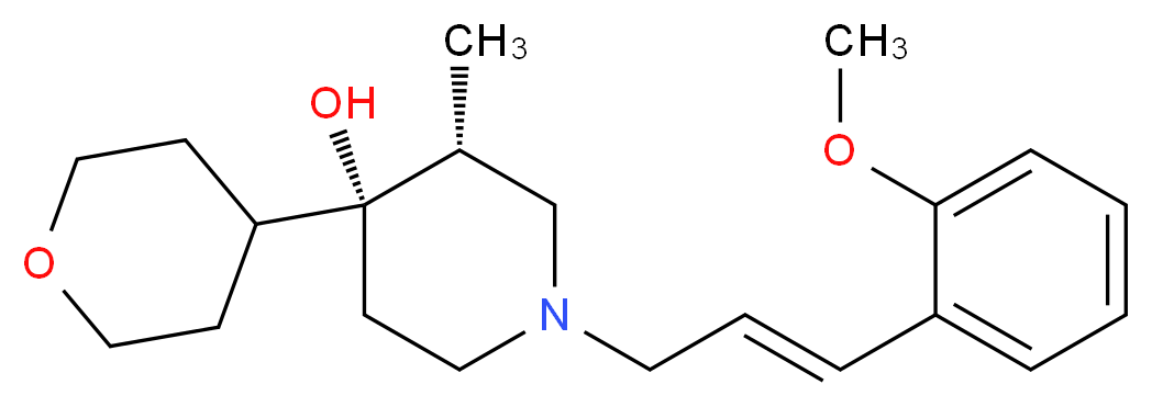 (3R*,4R*)-1-[(2E)-3-(2-methoxyphenyl)-2-propen-1-yl]-3-methyl-4-(tetrahydro-2H-pyran-4-yl)-4-piperidinol_Molecular_structure_CAS_)