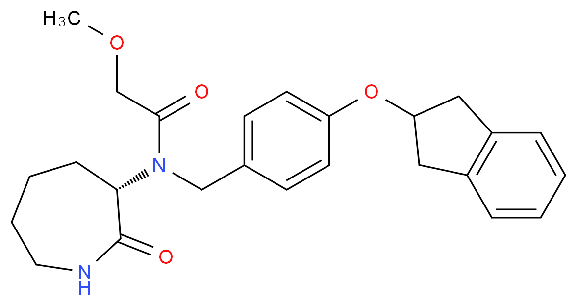 N-[4-(2,3-dihydro-1H-inden-2-yloxy)benzyl]-2-methoxy-N-[(3S)-2-oxo-3-azepanyl]acetamide_Molecular_structure_CAS_)