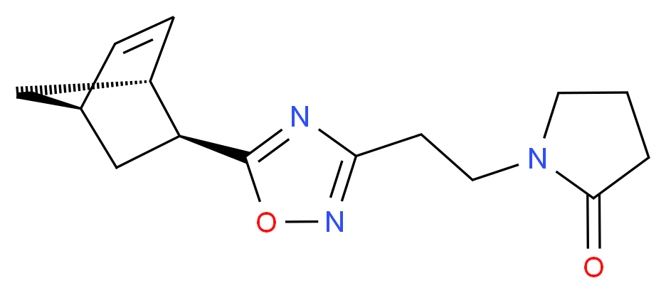 1-(2-{5-[(1R*,2R*,4R*)-bicyclo[2.2.1]hept-5-en-2-yl]-1,2,4-oxadiazol-3-yl}ethyl)-2-pyrrolidinone_Molecular_structure_CAS_)