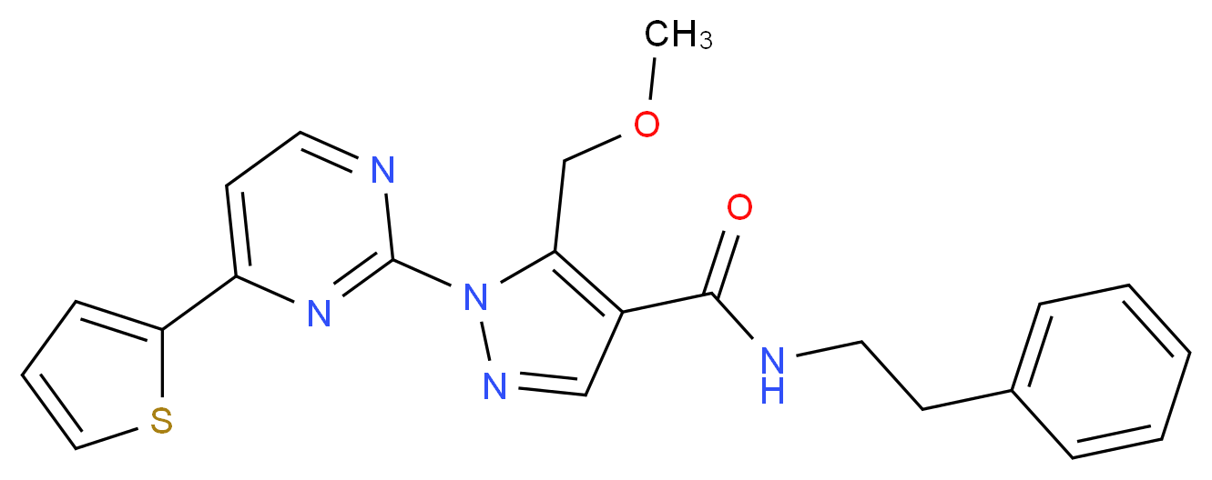 5-(methoxymethyl)-N-(2-phenylethyl)-1-[4-(2-thienyl)-2-pyrimidinyl]-1H-pyrazole-4-carboxamide_Molecular_structure_CAS_)