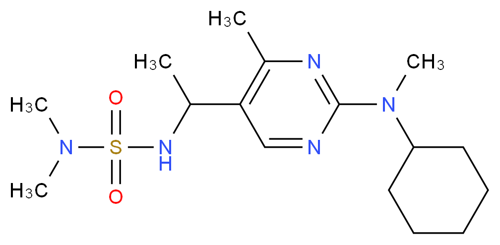 N'-(1-{2-[cyclohexyl(methyl)amino]-4-methyl-5-pyrimidinyl}ethyl)-N,N-dimethylsulfamide_Molecular_structure_CAS_)