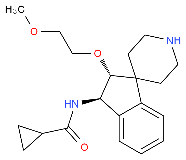 N-[(2R*,3R*)-2-(2-methoxyethoxy)-2,3-dihydrospiro[indene-1,4'-piperidin]-3-yl]cyclopropanecarboxamide_Molecular_structure_CAS_)