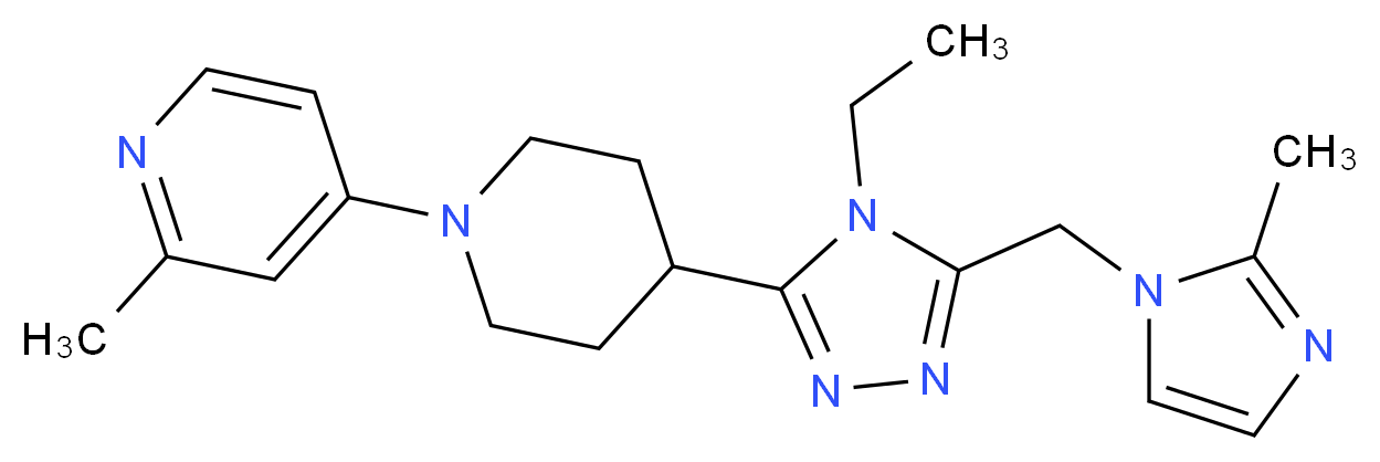 4-(4-{4-ethyl-5-[(2-methyl-1H-imidazol-1-yl)methyl]-4H-1,2,4-triazol-3-yl}piperidin-1-yl)-2-methylpyridine_Molecular_structure_CAS_)