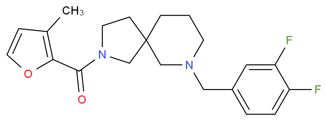 7-(3,4-difluorobenzyl)-2-(3-methyl-2-furoyl)-2,7-diazaspiro[4.5]decane_Molecular_structure_CAS_)