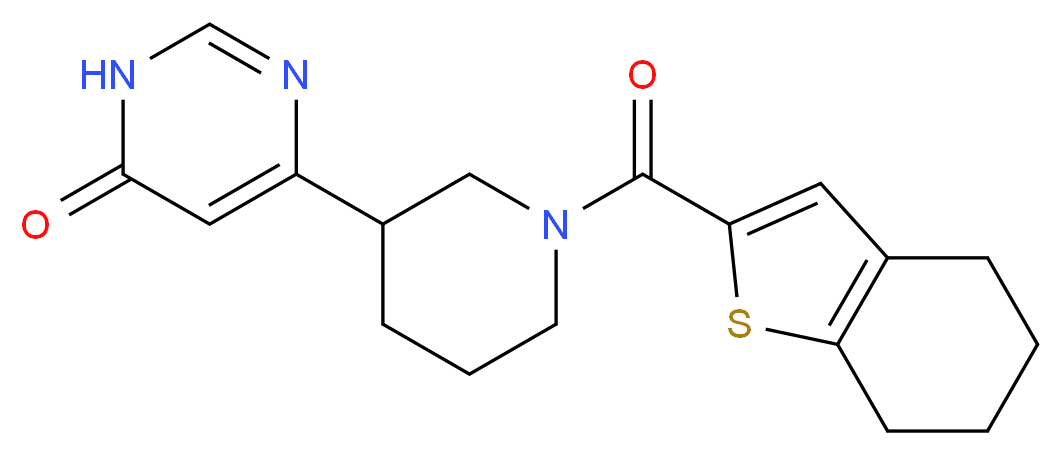 6-[1-(4,5,6,7-tetrahydro-1-benzothien-2-ylcarbonyl)piperidin-3-yl]pyrimidin-4(3H)-one_Molecular_structure_CAS_)