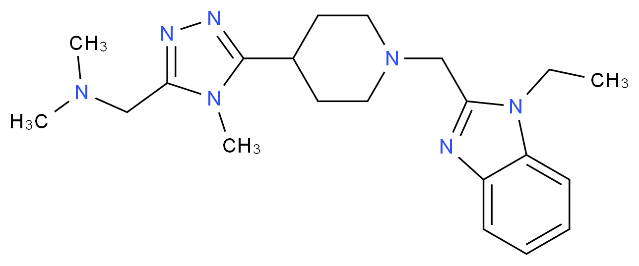 1-(5-{1-[(1-ethyl-1H-benzimidazol-2-yl)methyl]piperidin-4-yl}-4-methyl-4H-1,2,4-triazol-3-yl)-N,N-dimethylmethanamine_Molecular_structure_CAS_)
