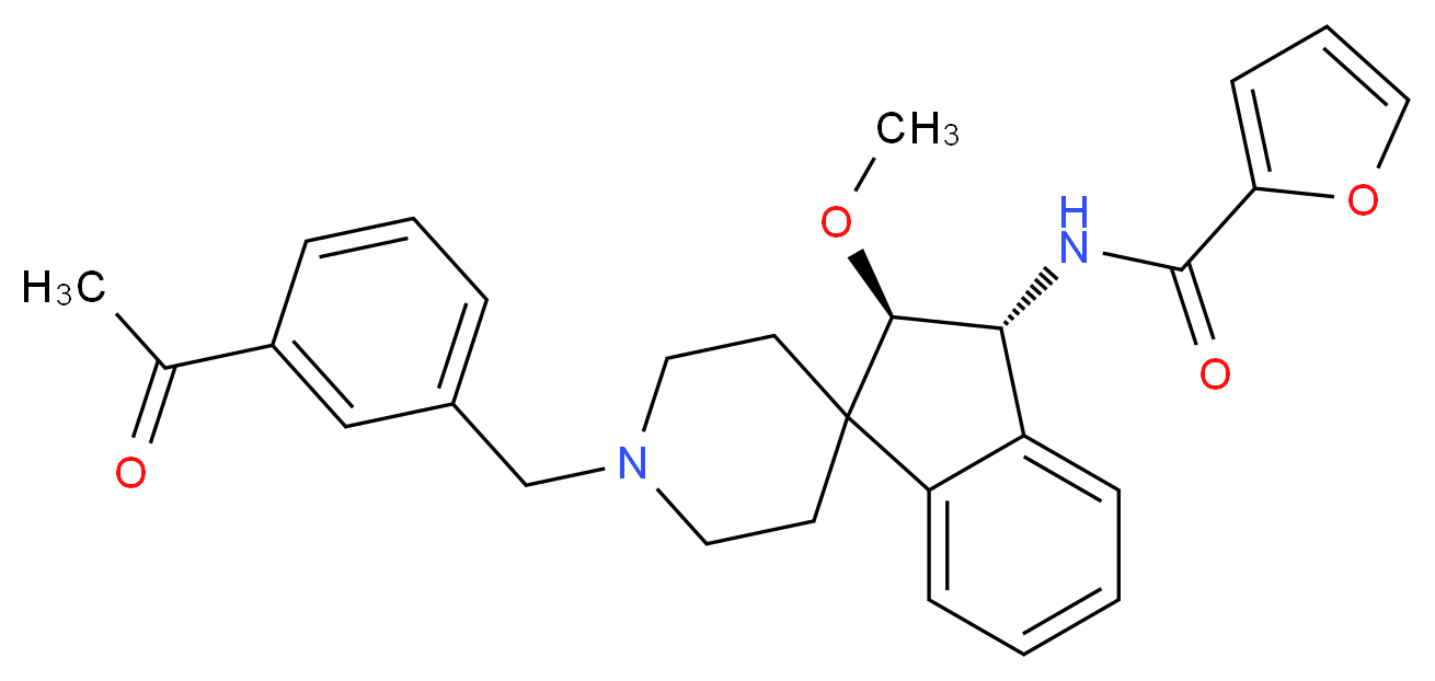 N-[(2R*,3R*)-1'-(3-acetylbenzyl)-2-methoxy-2,3-dihydrospiro[indene-1,4'-piperidin]-3-yl]-2-furamide_Molecular_structure_CAS_)