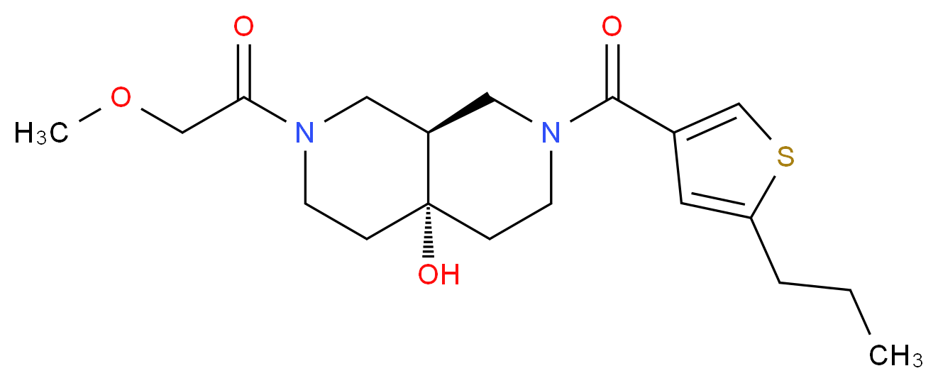 (4aR*,8aR*)-2-(methoxyacetyl)-7-[(5-propyl-3-thienyl)carbonyl]octahydro-2,7-naphthyridin-4a(2H)-ol_Molecular_structure_CAS_)