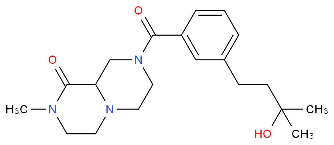 8-[3-(3-hydroxy-3-methylbutyl)benzoyl]-2-methylhexahydro-2H-pyrazino[1,2-a]pyrazin-1(6H)-one_Molecular_structure_CAS_)