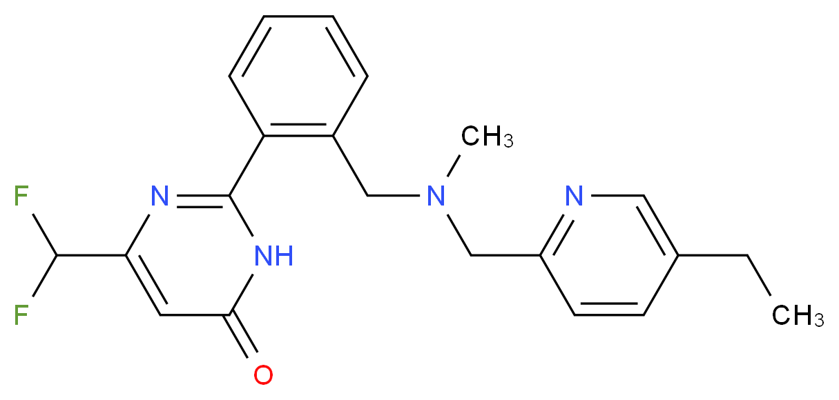 6-(difluoromethyl)-2-(2-{[[(5-ethylpyridin-2-yl)methyl](methyl)amino]methyl}phenyl)pyrimidin-4(3H)-one_Molecular_structure_CAS_)