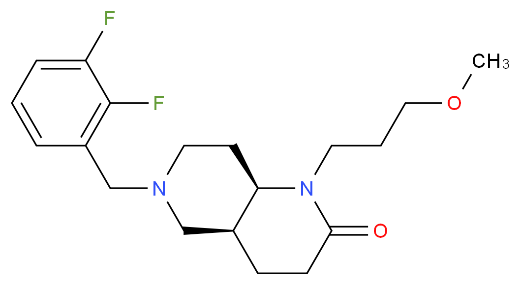 (4aS*,8aR*)-6-(2,3-difluorobenzyl)-1-(3-methoxypropyl)octahydro-1,6-naphthyridin-2(1H)-one_Molecular_structure_CAS_)